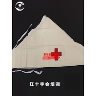New Product First Aid Tie-up Fixed Red Cross Triangle Bandage Breathable Pure Cotton Gauze Triangle 