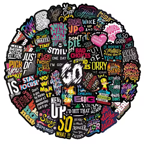 50pcs Motivational Phrase Stickers Encouragement Inspirational Quotes Scrapbook Stationary Office St