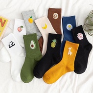 Unisex Funny Fruit Women Socks Harajuku Colorful Mid Socks Women 100 Cotton 1 Pair Kawaii Size 35-42