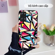 Geometric color B Tempered glass case Realme C21Y,Realme C25,Realme C25 S,Realme C35 Premium glass c