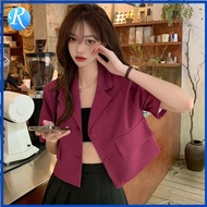 Spring and Summer Women Short Suit Short Sleeved Solid Color Blazer