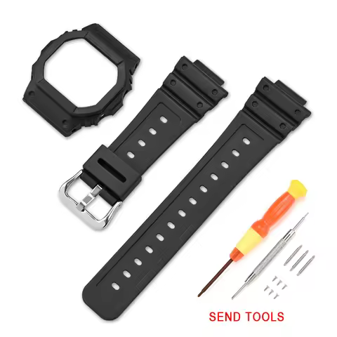 TPU Watch Band w/install Tools Set For Casio DW-5600E G-5600E GW-M5610 DW-5000 GLX-5600 GW-M5600 Wat