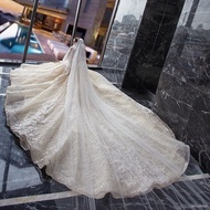 wedding dress for ninang♨Starry sky master wedding dress 2022 new dress bride wedding high-end super