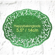 HIJAU 5,5" metallic green doyleys Paper, metallic green doyleys Paper, pastry base Paper