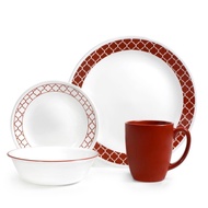 Corelle Livingware Crimson Trellis 16pc Dinner Set | CORELLE DINING | PINGGAN MANGKUK | CORELLE MURA