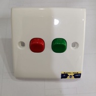 107555 Red + Green 2 Gang 2 Way Auto Gate Switch