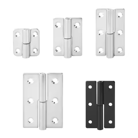 2PCS Stainless Steel Detachable Hinge 270 Degree Black Removable Lift Off Hinges for Kitchen Cabinet