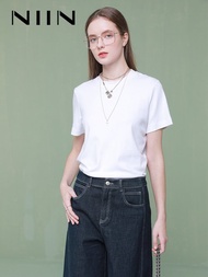 白色簡約百搭圓領純棉T恤衫