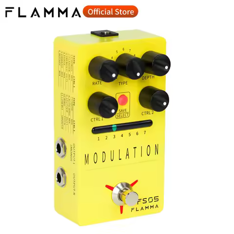 FLAMMA FS05 Modulation Pedal Stereo Digital Guitar Effects Pedal with 11 Modulation Effects and 7 Pr