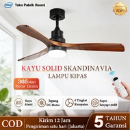 Hitel 42/52 Light Hanging Fan 60 inch, solid wood blade, 6 speeds + 2in1 LED 3 colors, remote contro