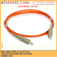 Multimode Multi Mode SC to SC SC-SC Fiber Optic 3m 3 Meter Patch Cord Cable OM2 50/125um S50MM3-SCSC