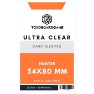 TokoBoardGame Premium Ultra Cear Card Sleeves 54x80 mm - Catan Size - 60 Microns - TBG Hunter Board 