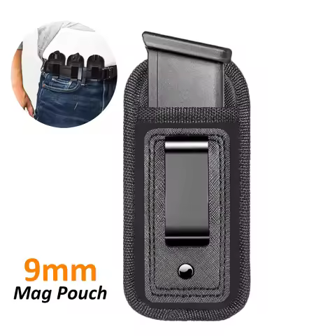 Hunting Magazine Pouch Holster Pistol 9mm Concealed Carry Mag Case with Clip Glock 19 21 Beretta 92 