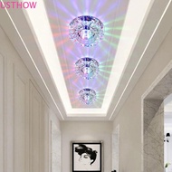 USTHOW Balcony lamp, Aisle Flush Crystal LED Ceiling Lights, Multicolor Downlight 220V Modern Surfac