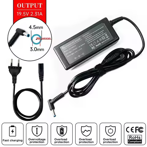 19.5V 2.31A 45W Laptop Ac Adapter Charger For HP 15-BP000 15m-BP000 15-BR000 15-BS000 15-BW000 15-CC