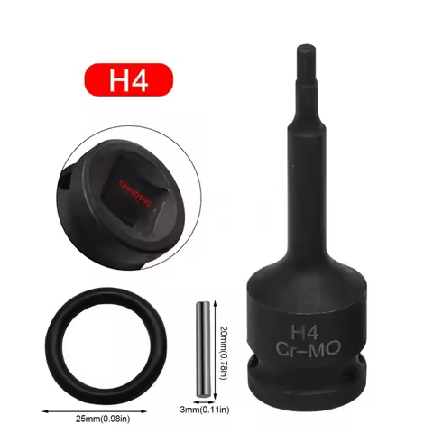Socket Wrench Metric 1/2 Inch Shank Drive Impact Socket Set Hex Socket Long Bit Socket Air Allen H4 