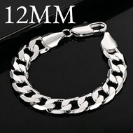 Hot-Selling Copper Silver-Plated 12MM Men One to One Ferro Chain Bracelet Niche Design Daily Wear Ma
