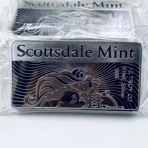 1 PC No Magnetic Lion Head 10 OZ Silver Plated USA SCOTT - SDALE Badge Vacuum Sealed Packing Collect