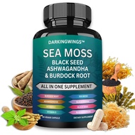 Sea Moss Advanced - Sea Moss 3000mg Black Seed Oil 2000mg  1000MG Bladderwrack 1000mg Burdock 1000mg