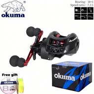 AHGBW OKUMA AC 10KG ประมงลากรีลน้ำหนักเบาเป็นพิเศษมืออาชีพ7.2:1อัตราทดเกียร์คาร์พรอกชุดตกปลารอก QDCH