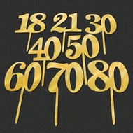 3pcs/1pc Numbers 18 21 30 40 50 60 70 80th Acrylic Cake Topper For Wedding Anniversary Birthday Part
