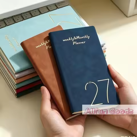 [TG835]A6 2027 Portable Planner - With Bookmark - 60 Sheets - 120 Pages - 365-Day Time Management Or
