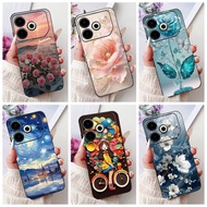 For Tecno Pova 6 Neo 4G Casing Fashion Flower Girls Soft Silicone Phone Back Cover For Tecno Pova 6N