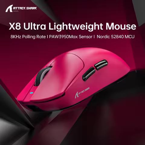 ATTACK SHARK X8 Ultra 8KHz Wireless Gaming Mouse | Nordic 52840 & PAW3950MAX | 55g Ultralight| Tri-M