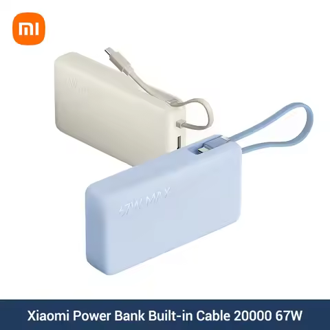 Xiaomi Power Bank 20000 67W Max Output Built-in Cable Screen-display Portable Charger For iPhone 16