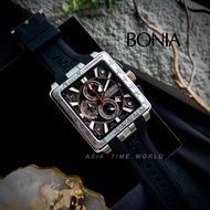 [Original] Bonia BNB10675-1332LE Limited Edition Tesoro Sapphire Men's Watch Black Silicone Strap Em