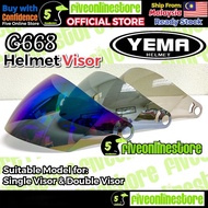 Yema G668 Helmet Visor Single & Double Visor Compatible Day Night Siang Malam