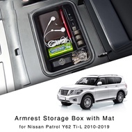 For Nissan Patrol Y62 Ti-L 2010-2019 Interior Organizer Center Console Armrest Box Storage Holder Tr
