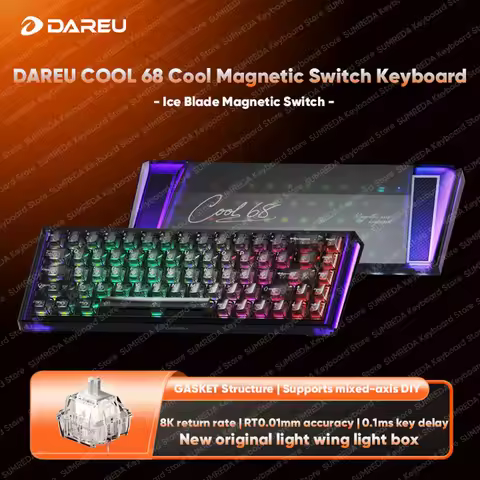 DAREU COOL68 Magnetic Gaming Mechanical Keyboard 8Khz RT0.01mm Fast trigger Wired Gaming Keyboard PC