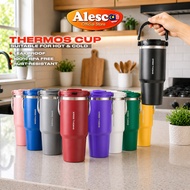 Alesco Thermos Bottle 900ML, 1200ML Stainless Steel Tumbler with Handle and Straw Double Layer