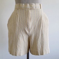 ELLESSE Vintage Brown Yellow Striped Shorts