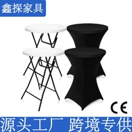 80*110cm White folding high bar table, cocktail table, plastic folding bar table, outdoor tavern sta