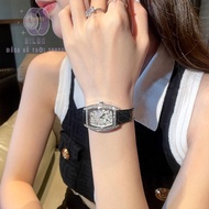 CILOA Gypsophila Watch New Style Women's Watch Barrel-Shaped Dial Soft Leather Strap Quartz Women's 