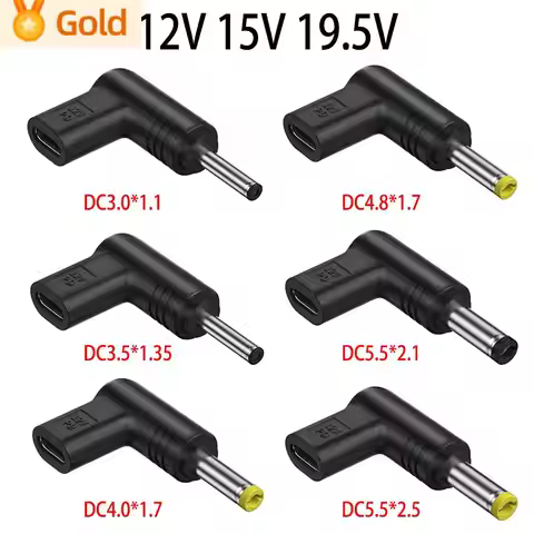USB C PD to DC Power Connector Universal 15V 19V 12V Type C to DC Jack Plug Charging Adapter Convert