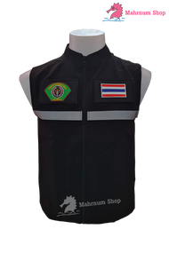(เสื้อกั๊ก) เทศกิจCITYPOLICE มีแถบสะท้อนแสงพร้อมอาร์มตีนตุ๊กแก3จุด
