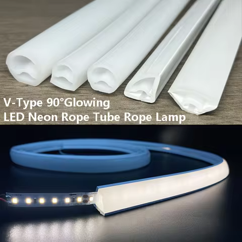 V-Type 90 Glowing LED Neon Rope Tube Outdoor Waterproof Silica Gel Diffuse Channel Flexible Ribbon S