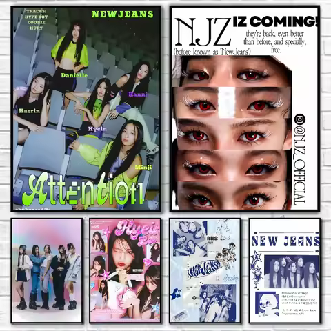 1PC Korean K-pop Girl Group N-Newjeans N-NJZ Poster Paper Print Home Living Room Bedroom Entrance Ba