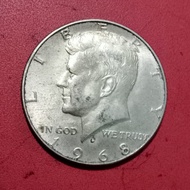Koin perak kuno America Amerika Serikat 50 cents silver coin TP11kc