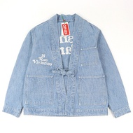 【5積分】【定期審核】成色極佳 ○ KENZO VERDY 24SS FE55DM1426H4 ' KENZO BY VERDY' 刺繡和服式外套 淺藍色 XS 正品 男士 原價 121,000 日元