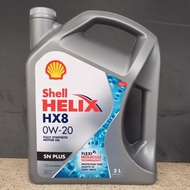 ใหม่-มาตรฐานAPI : SP Shell Helix HX8 0w-20 Eco-car น้ำมันเครื่่องสังเคราะห์ 100% ขนาด 3ลิตร และ 3+1ล