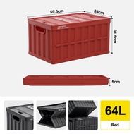 Citylife 64L Folding Storage Box Collapsible Crate With Lid Multipurpose Car Organizer Box Camping