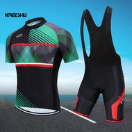 Cycling Jersey Set Quick Dry Elastic Flax Gel Padded MTB Riding Clothing Kit for Cycling