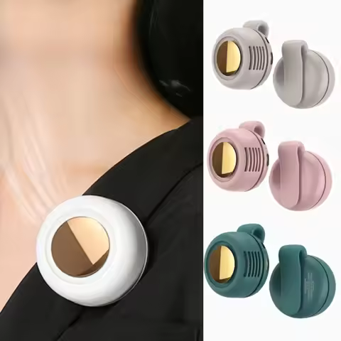 Portable Silent Mini Bladeless Electric Fan,Small fan Clip on Shirt Waist Mini Bladeless Fan Adjusta