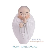 Jingdezhen Ceramic Maitreya Buddha Zen Peace Joy Sculpture Home Living Room Hall Decoration Crafts D