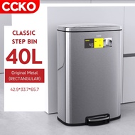 CCKO Stainless Steel Pedal Step Rubbish Bin 20L/30L/40L Large Capacity Kitchen Use Separate Inner Bi