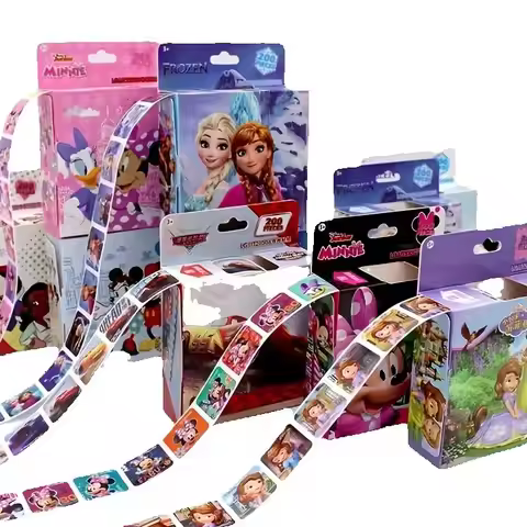 200pcs/box Disney Cartoon Roll Stickers Per Box, Disney Princess, Ice Princess, Mickey Mouse, Minnie